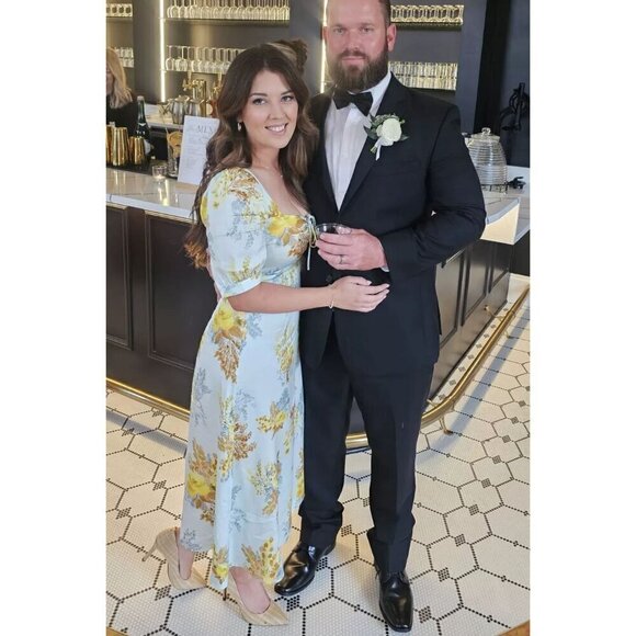 FAVORITE DAUGHTER The Vineyard Floral Print Maxi Dress in Sky Blue Size US 0 - Picture 4 of 13